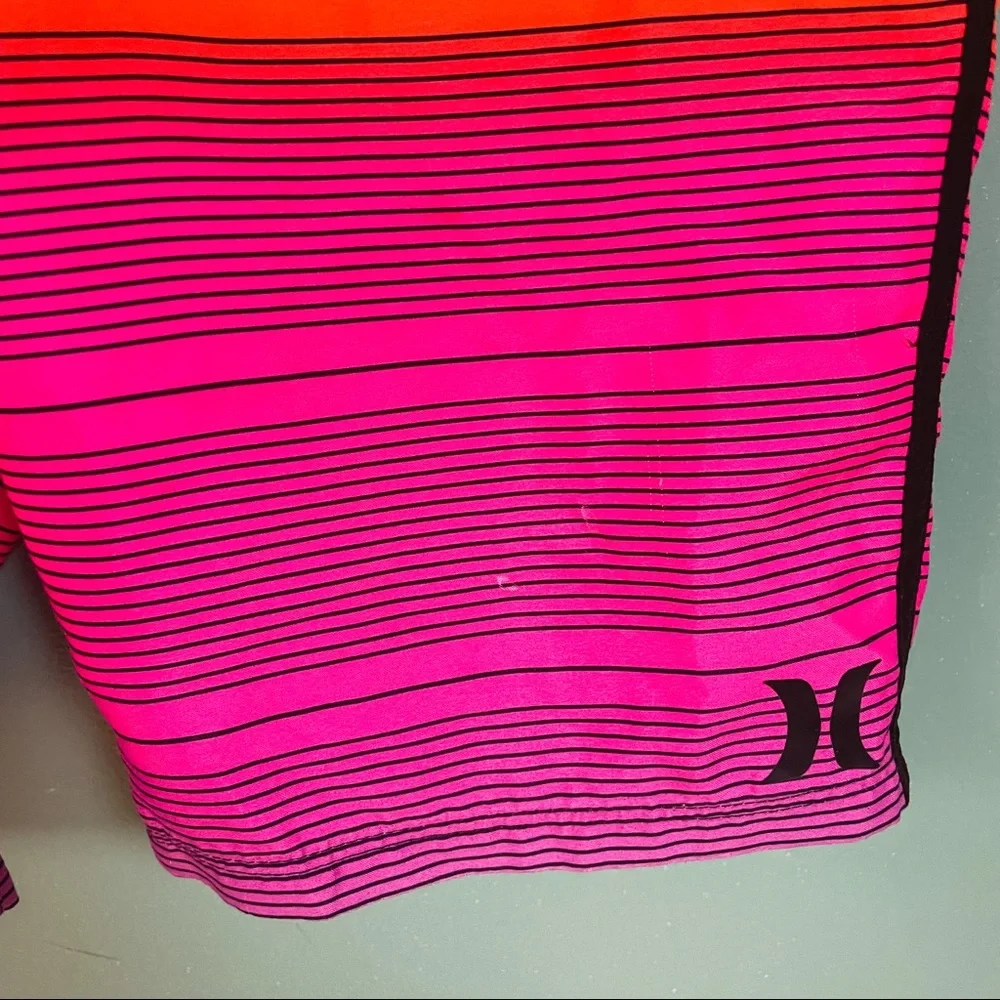 Hurley Yellow Orange & Pink Neon Ombré Shoreline Boardshorts Boys Size 14